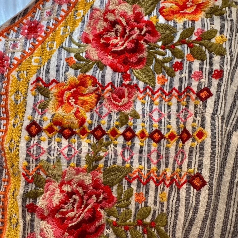 Savanna Jane Blue and White Flutter Sleeve Sundress - Picture 2 of 4